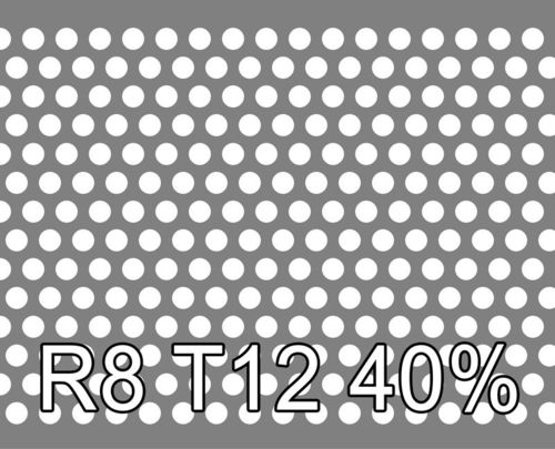 Reikälevy RST (AISI304) 2.0x1000x2000mm R8 T12 40%