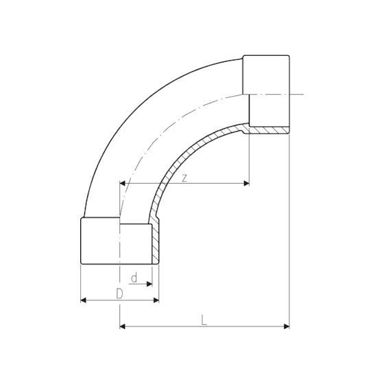 Putkenosat Käyrä 90° PVC-U 50mm
