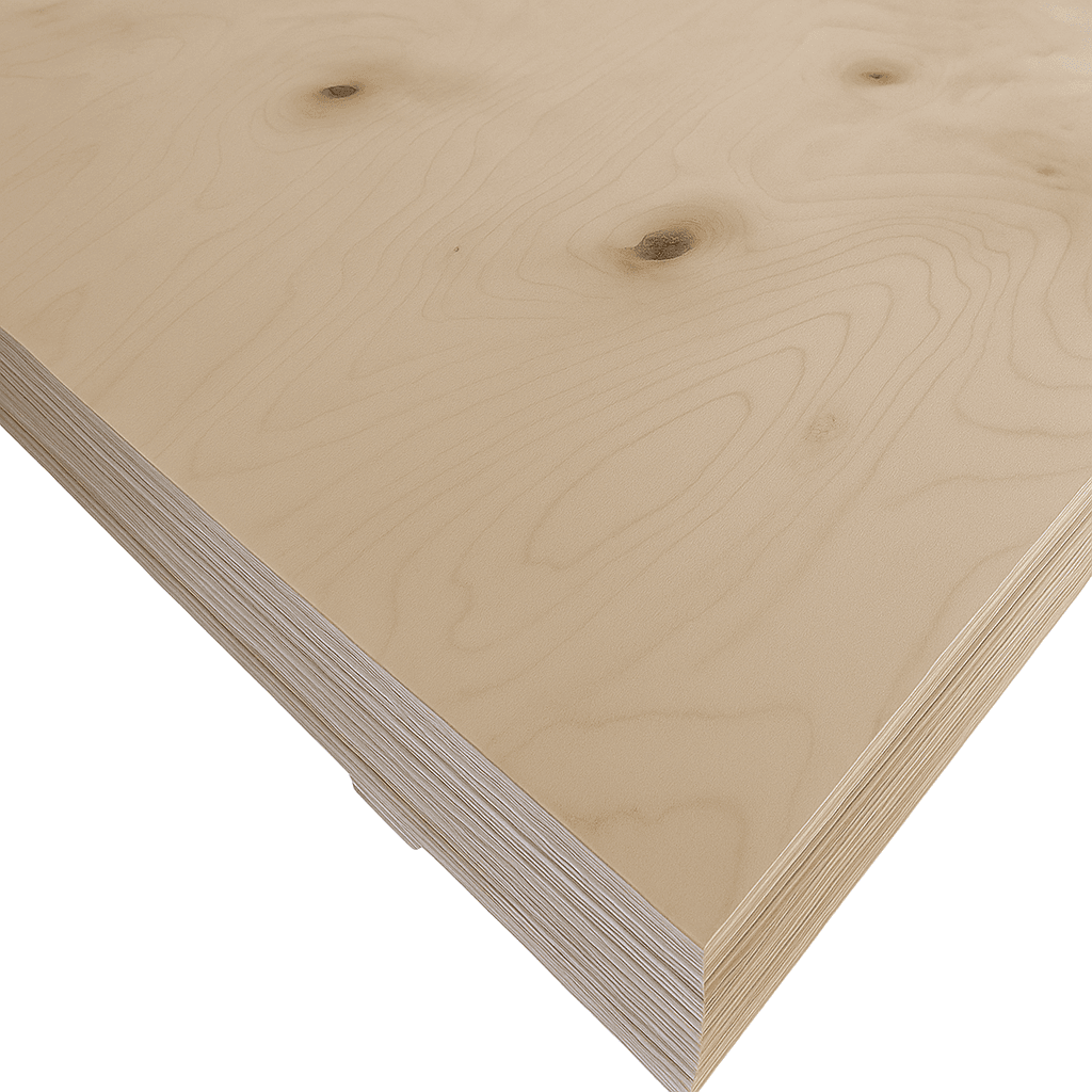 Puu ja kipsilevyt Ohutviiluvaneri koivu 6.0mm 1550x1550mm IV-laatu