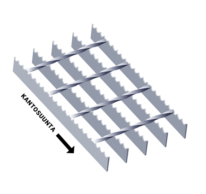 Ritilämatot ja tasoritilät Hoitotasoritilä RST SP Hammastettu S4 34x76 30x3 3000x1000mm