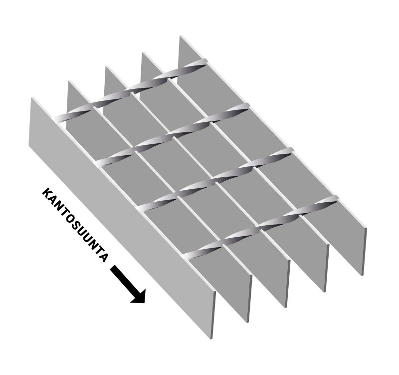 1 - Ritilämatot ja tasoritilät Ajotasoritilä kuumasinkitty SP 34x76 40x3 6100x1000mm