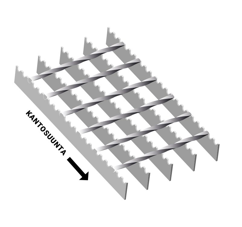 1 - Ritilämatot ja tasoritilät Hoitotasoritilä kuumasinkitty SP Hammastettu S5 34x38 30x3 6100x1000mm