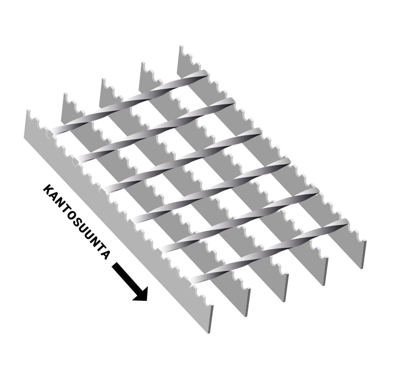1 - Ritilämatot ja tasoritilät Hoitotasoritilä kuumasinkitty SP Hammastettu S5 34x38 30x3 6100x1000mm