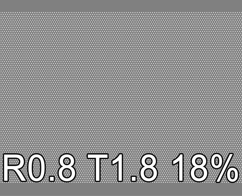 Teräs reikälevyt Teräs 0.5x1000x2000mm R0.8 T1.8 17.8%