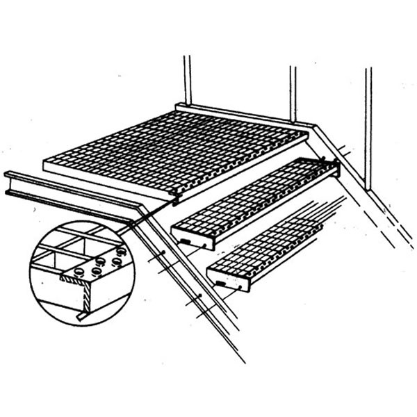 1 - Ritiläaskelmat Kuumasinkitty Sileä 34x38 30x3 1200x305mm
