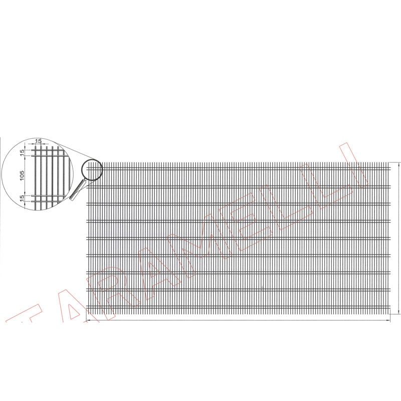 1 - Hitsatut verkot RST 15+15x105x2.85 1000x2000mm