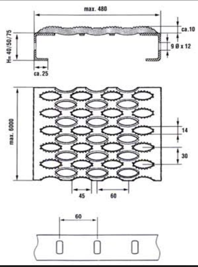 1 - Profiilitasoritilät Sinkitty 400x40x6000mm hammastettu