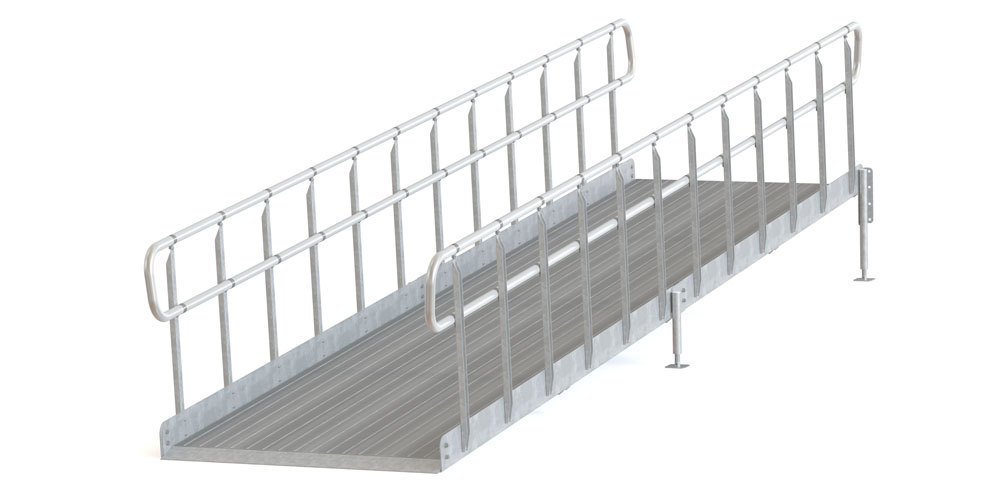 1 - Luiskat Kuumasinkitty 1300x2000mm RST kaide molemmin puolin