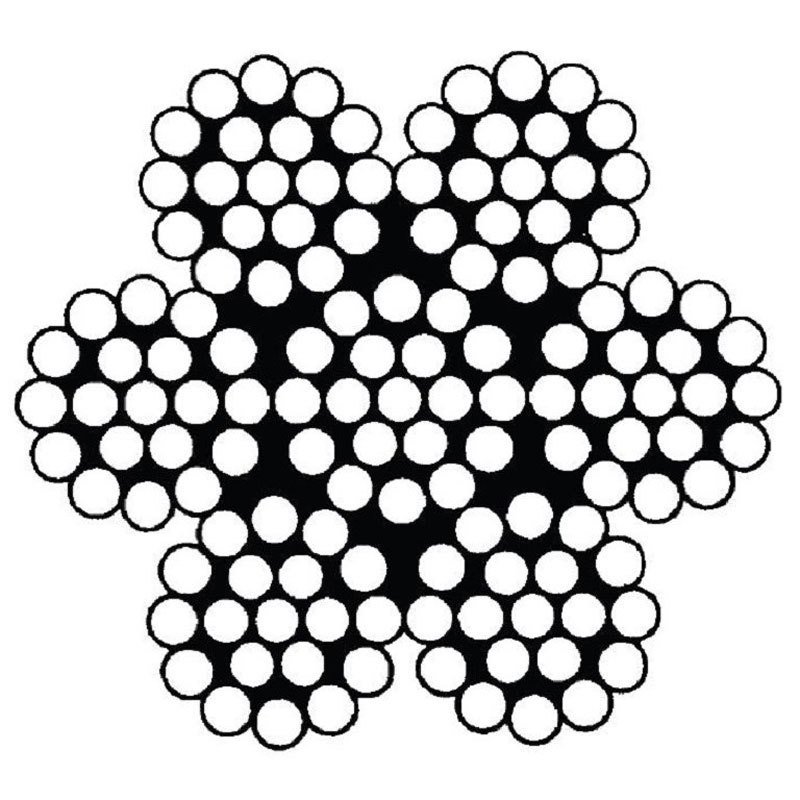 1 - Teräs ja kuituköydet Teräsköysi Teräs 3mm - 6x19IWRC RHOL