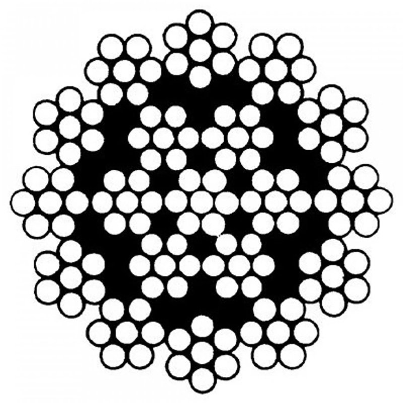 Teräs ja kuituköydet Teräsköysi Teräs 7mm - 19x7IWRC 1960N/mm2 RHOL