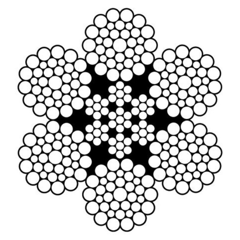 1 - Teräs ja kuituköydet Teräsköysi Teräs 12mm - 6x36IWRC 1960N/mm2 RHOL