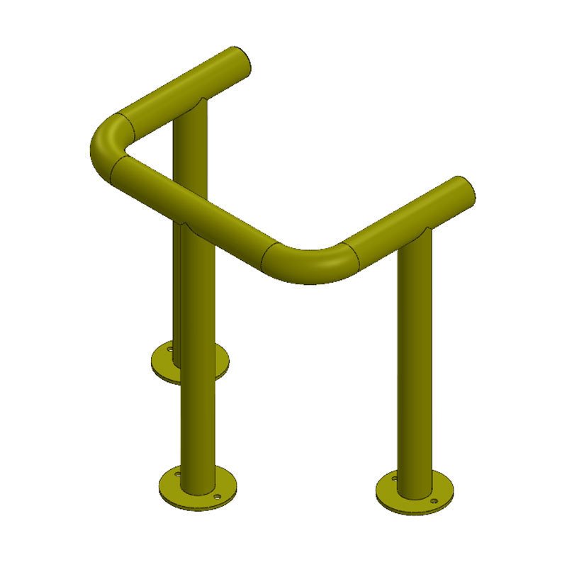 1 - Törmäyssuojat Törmäyssuoja Sinkitty + maalattu 88.9x3.2mm 900x600x300mm