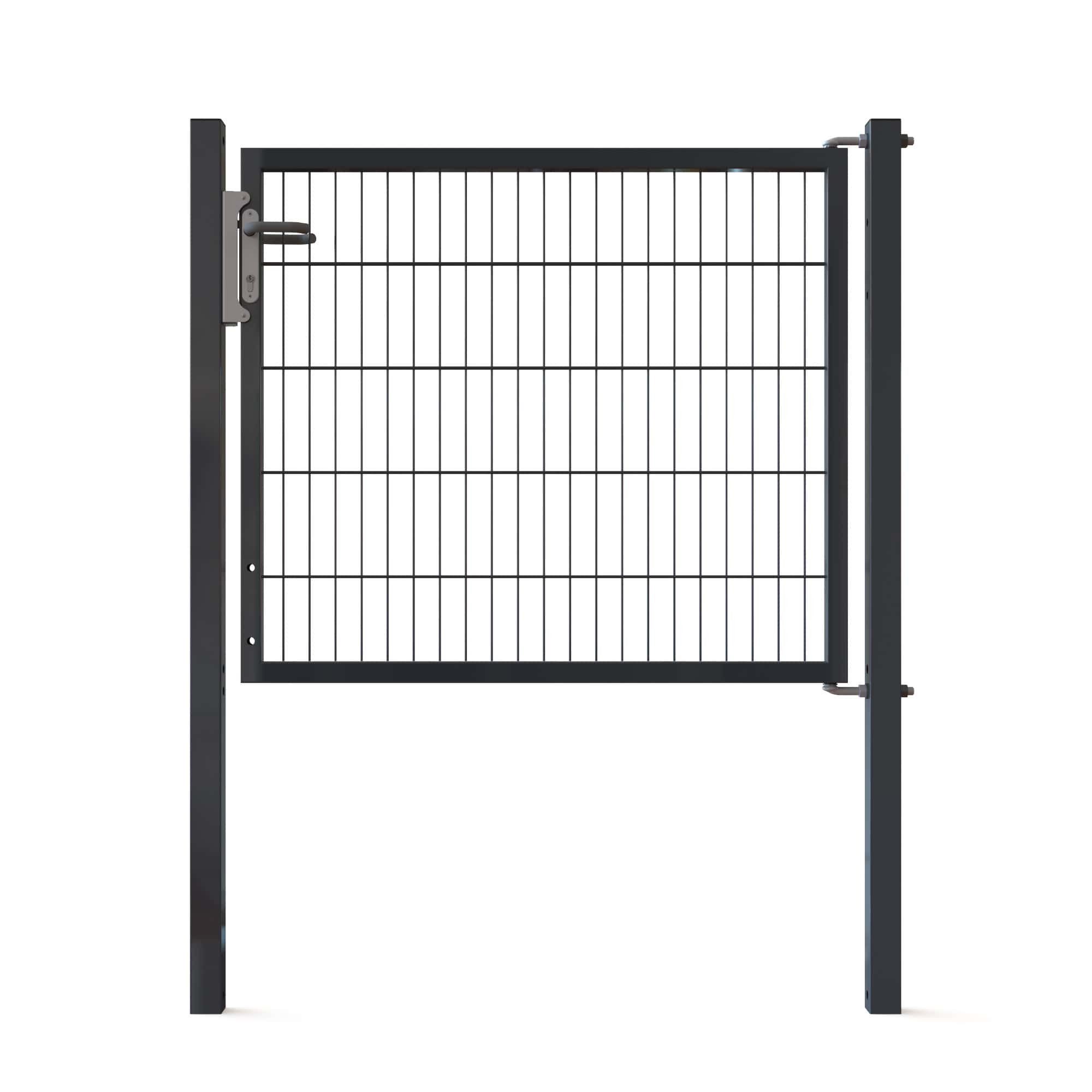 Kolmilanka-aita portit Käyntiportti Gardia 1-lehtinen 800x1250mm Antrasiitinharmaa RAL 7016