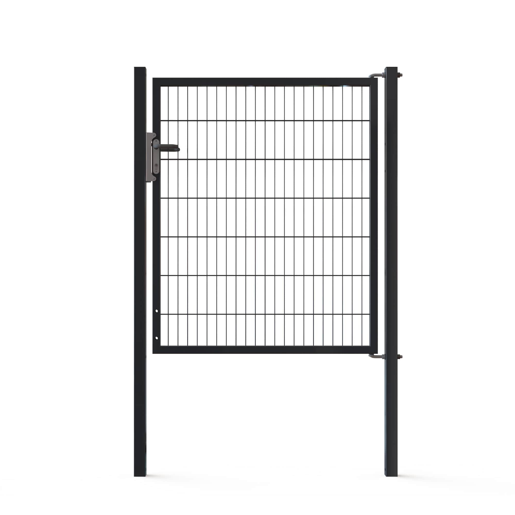 Kolmilanka-aita portit Käyntiportti Gardia 1-lehtinen 1400x1250mm Antrasiitinharmaa RAL 7016