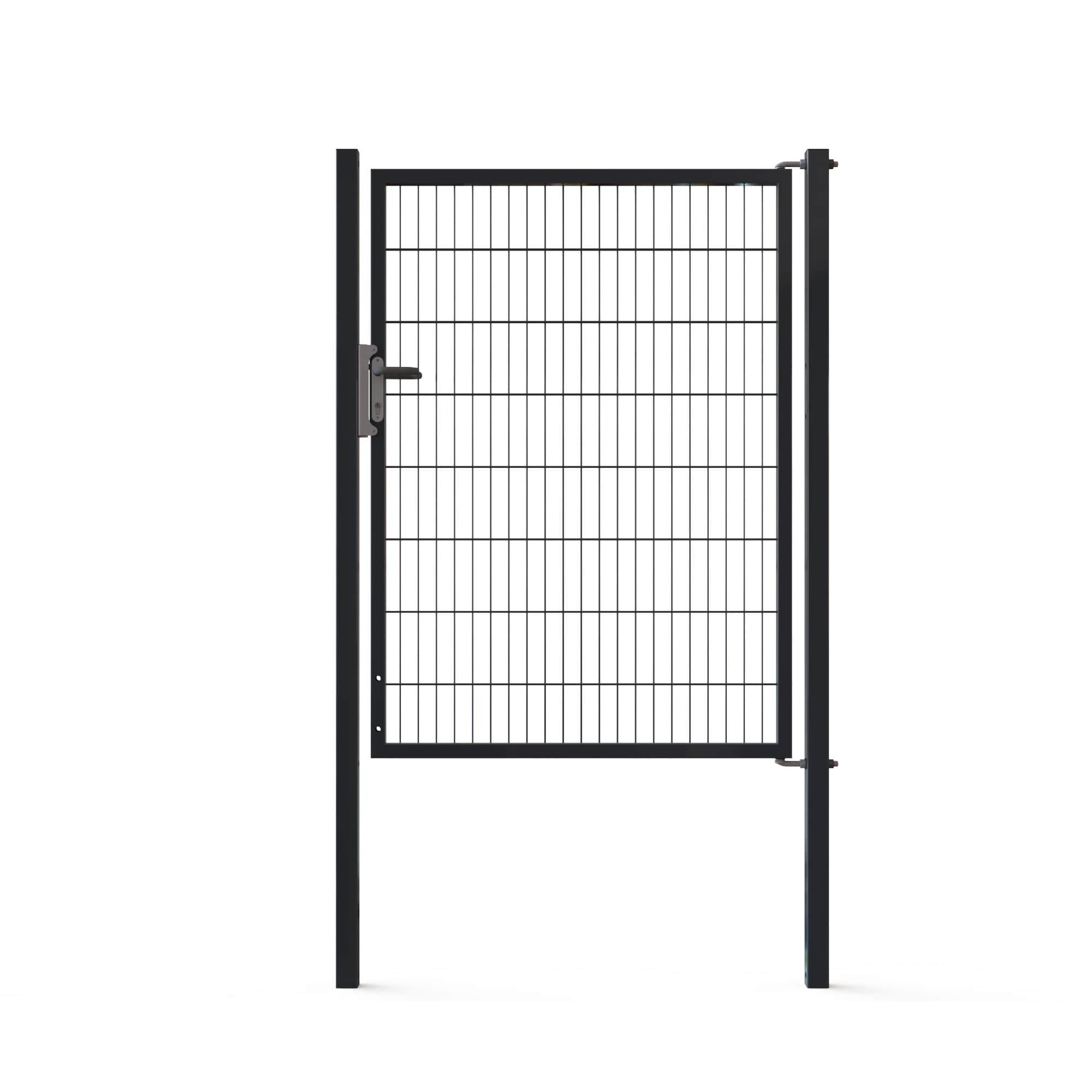 1 - Kolmilanka-aita portit Käyntiportti Gardia 1-lehtinen 1600x1000mm Antrasiitinharmaa RAL 7016