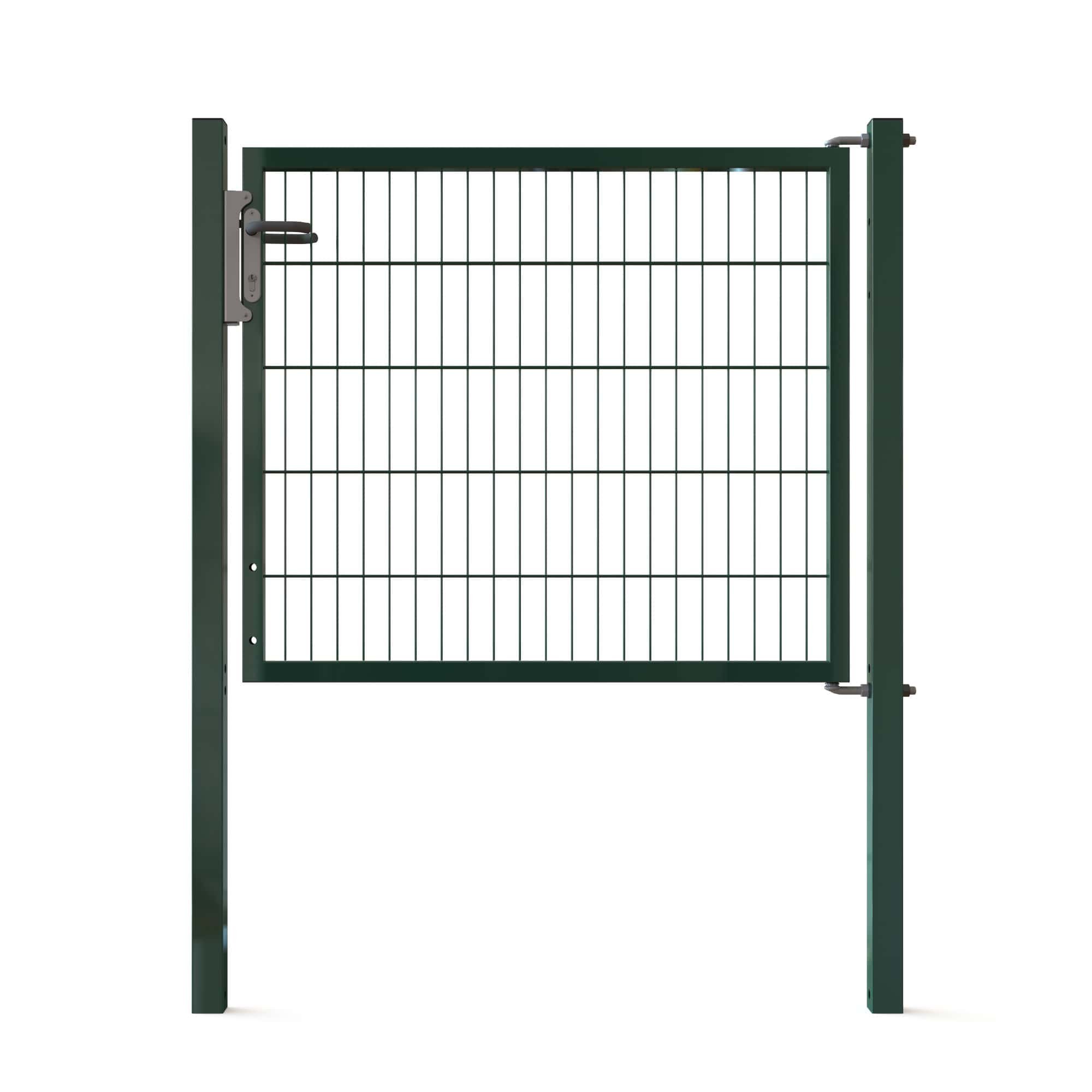 1 - Kolmilanka-aita portit Käyntiportti Gardia 1-lehtinen 1200x1250mm Vihreä RAL 6005