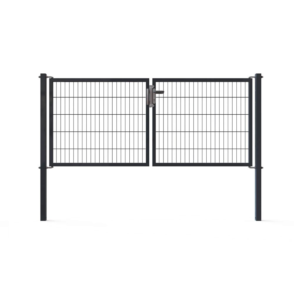 Kolmilanka-aita portit 2-lehtinen ajoportti 1800mm Antrasiitinharmaa