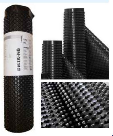 1 - Sokkelilevyt Delta NB patolevy rulla 1x20m Musta Patolevy