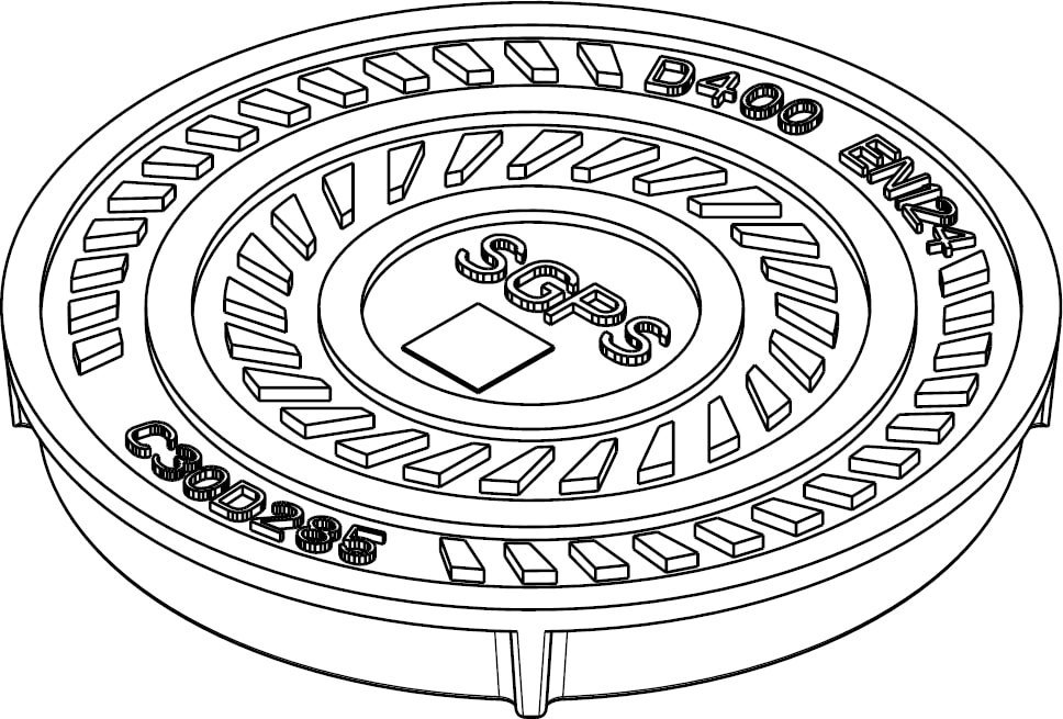 Kevyet kaivonkannet UMPIKANSI PYÖREÄ SGPS 300 MM D400 MUOVIKAIVOLLE
