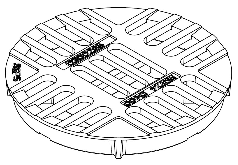 Kevyet kaivonkannet SADEVESIKANSI PYÖREÄ SGPS 300 MM D400 MUOVIKAIVOLLE