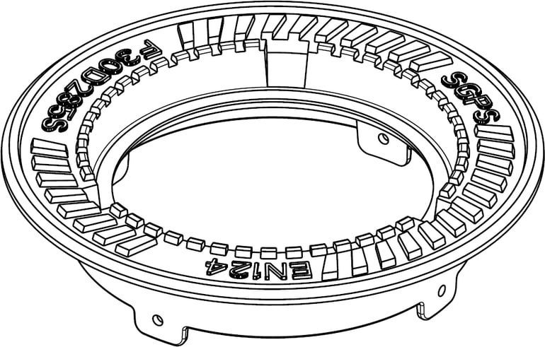 1 - Kevyet kaivonkannet KEHYS SÄÄDETTÄVÄ SGPS 300/440 GJS D400 MUOVIKAIVOLLE