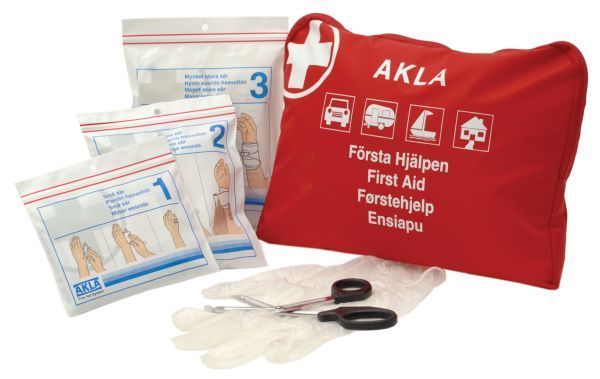 1 - Henkilösuojaimet Ensiapulaukku AKLA 91470 , punainen