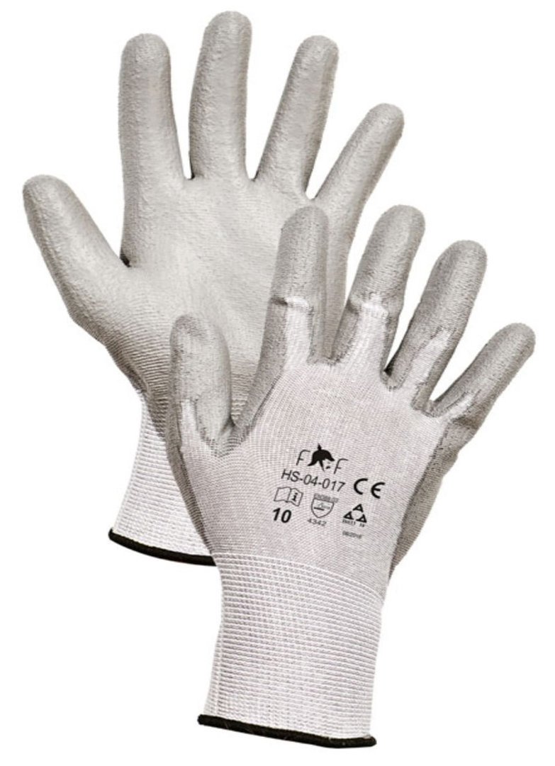 1 - Henkilösuojaimet Työhanskat Viiltosuojattu PU-pinnoitettu 12 kpl/paketti Koko 10
