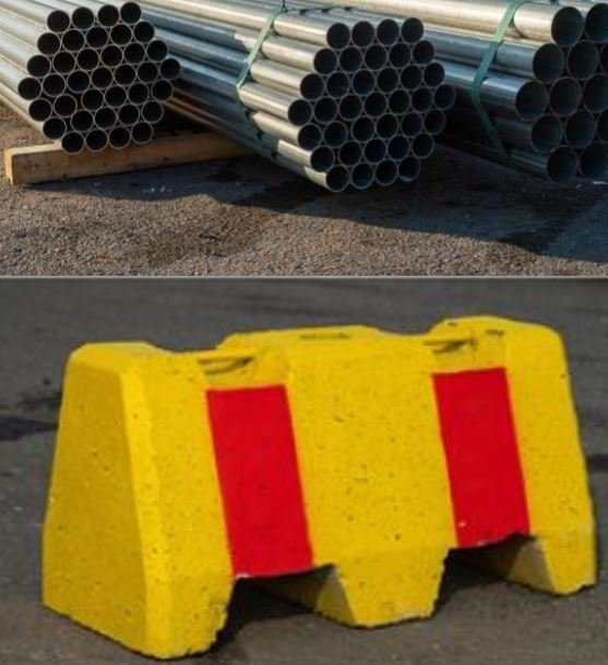 Liikenteenohjaus Betoniporsas Keltapunainen 500kg