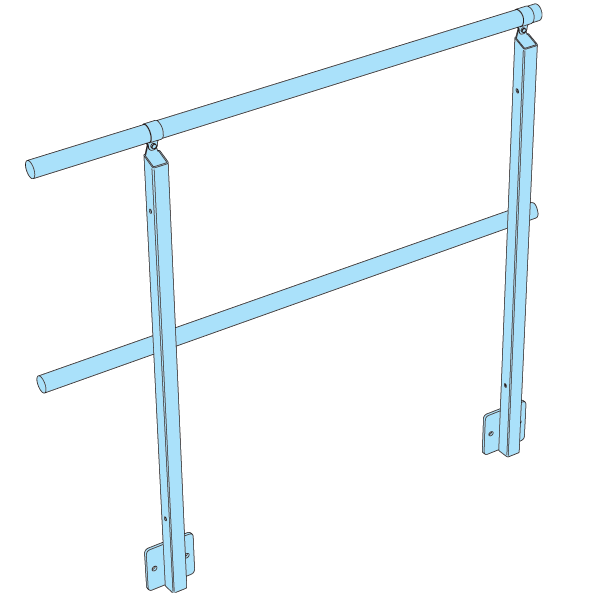 Ritilämatot ja tasoritilät Kaide välijohteella sinkitty kylkikiinnitys 1100mm