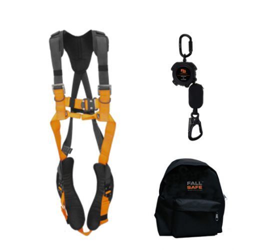 1 - Kattoturva NOSTOKORIPAKKAUS FALLSAFE EKMAN, valjaat, turvakela 2 m, reppu