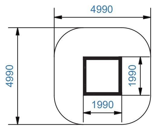 Leikkivälineet Hiekkalaatikko 1,9m x 1,9m kulmapaloilla