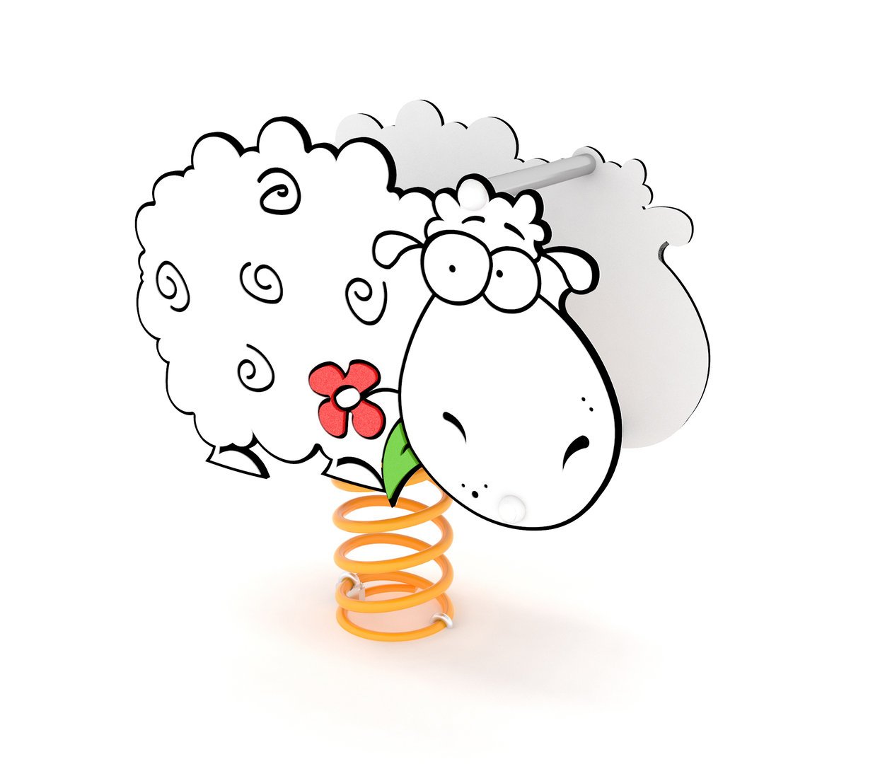 1 - Leikkivälineet Jousikeinu Lammas