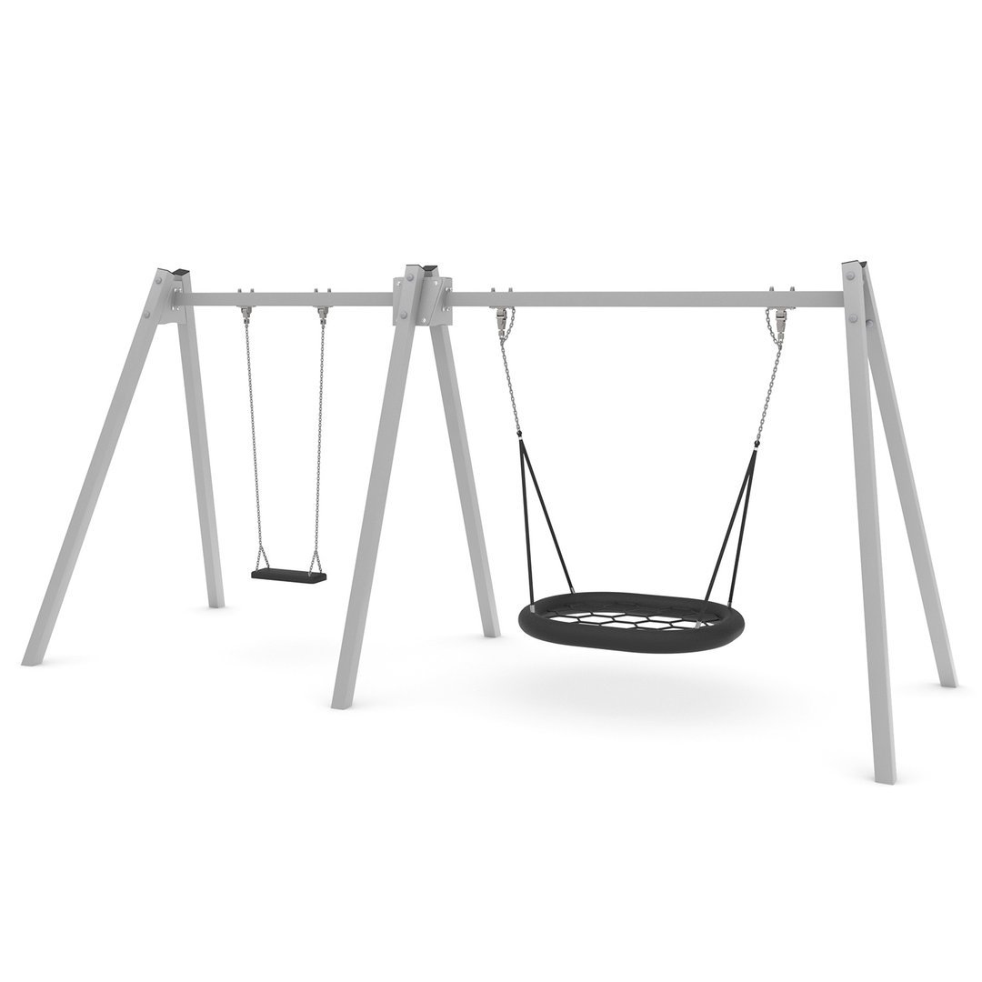 1 - Leikkivälineet Keinurunko pesäistuimella ja yhdellä istuinpaikalla VST1492