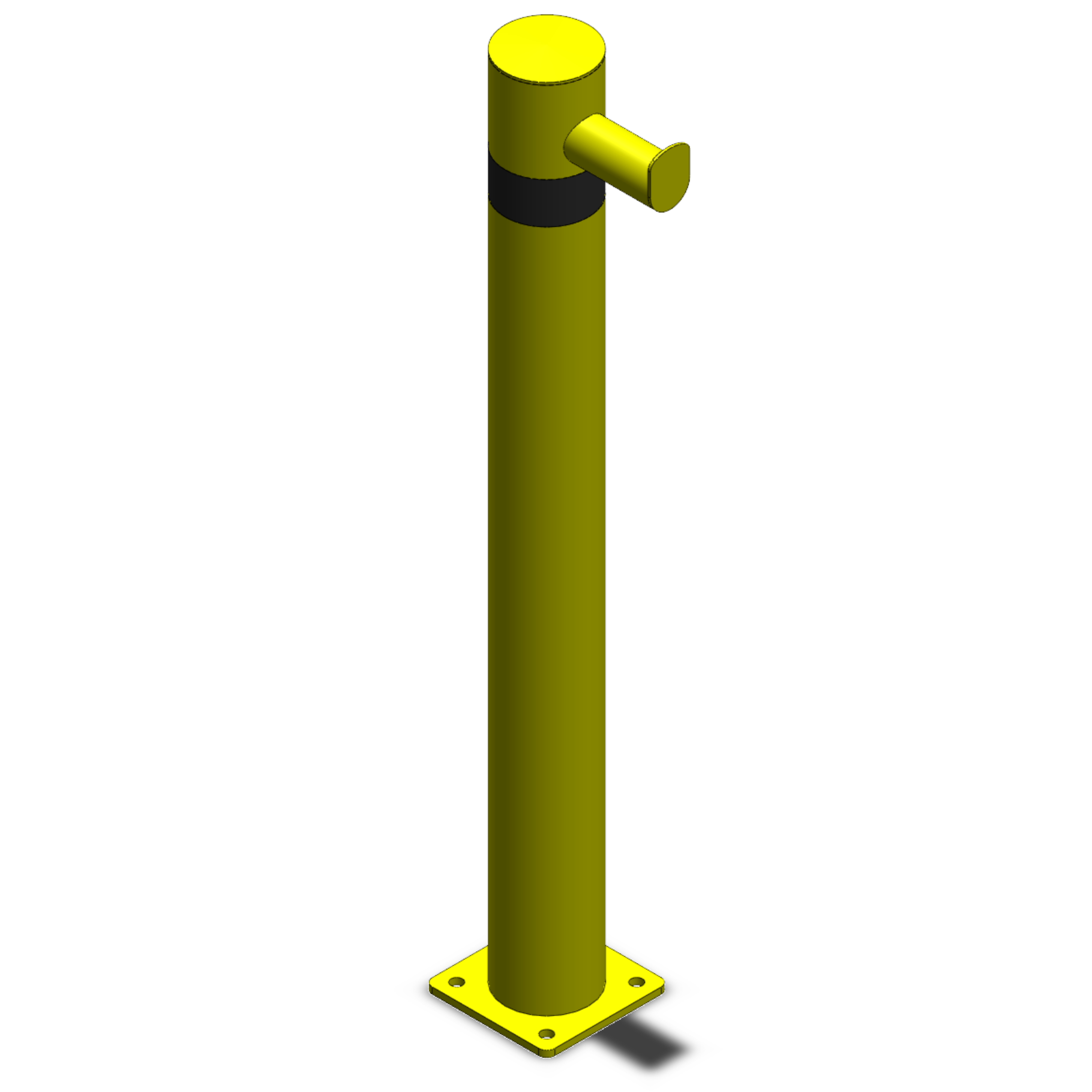 Törmäyspollarit Sähköauton latauslaitteen törmäyssuoja 1000mm 101.6mm Aluslevyllä
