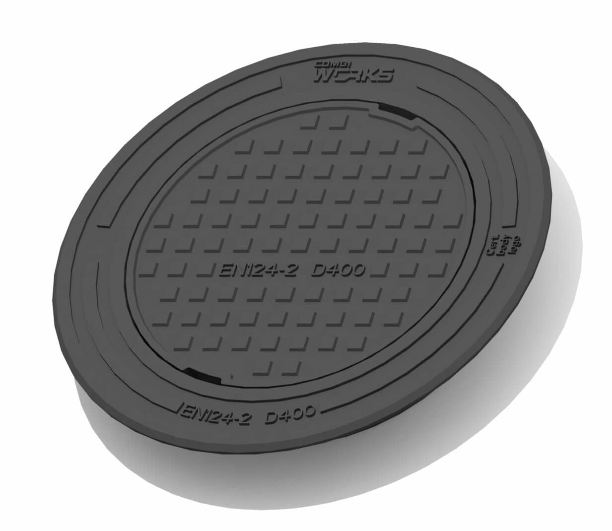 Valurauta kaivonkannet 315 optimoitu lukittuva D400 kehys ja umpikansi