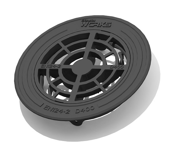 Valurauta kaivonkannet 315 normaali lukittuva D400 kehys ja sadevesikansi