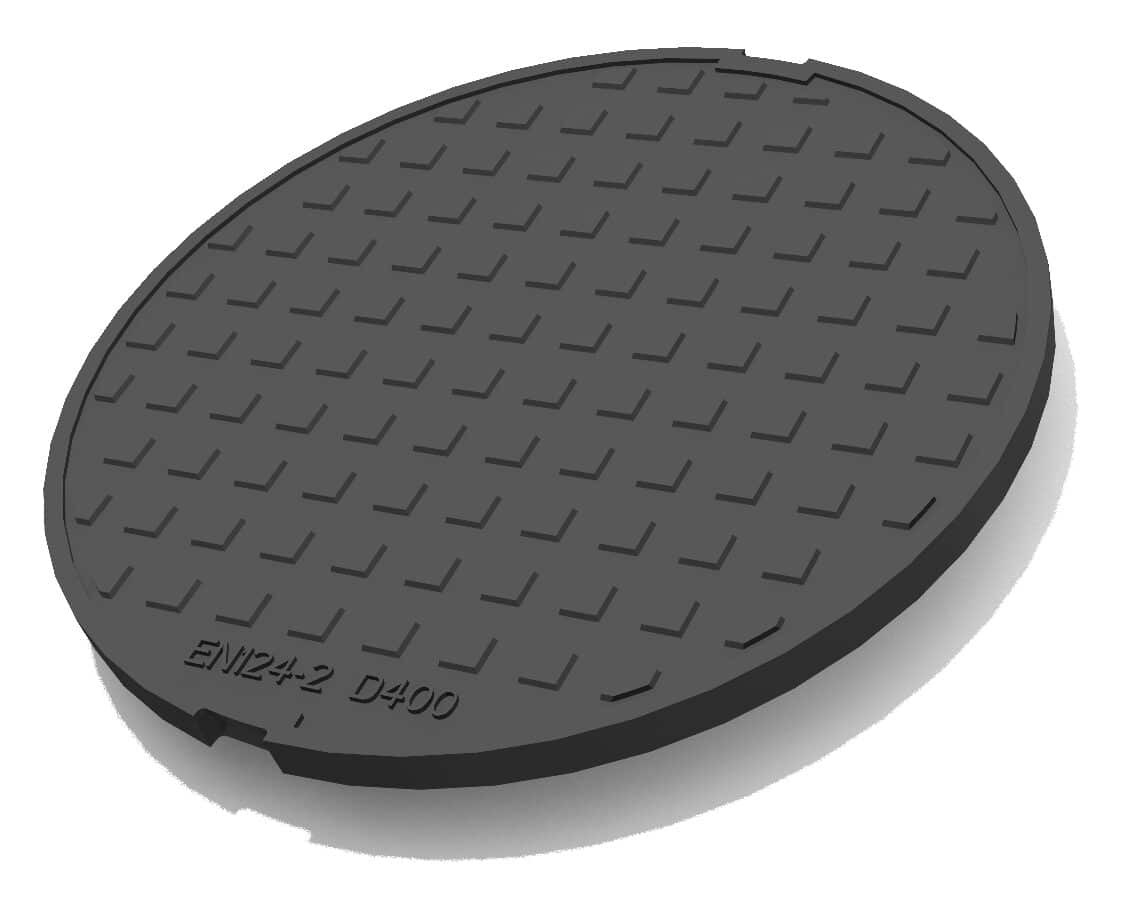 1 - Valurauta kaivonkannet 500 normaali lukittuva D400 umpikansi