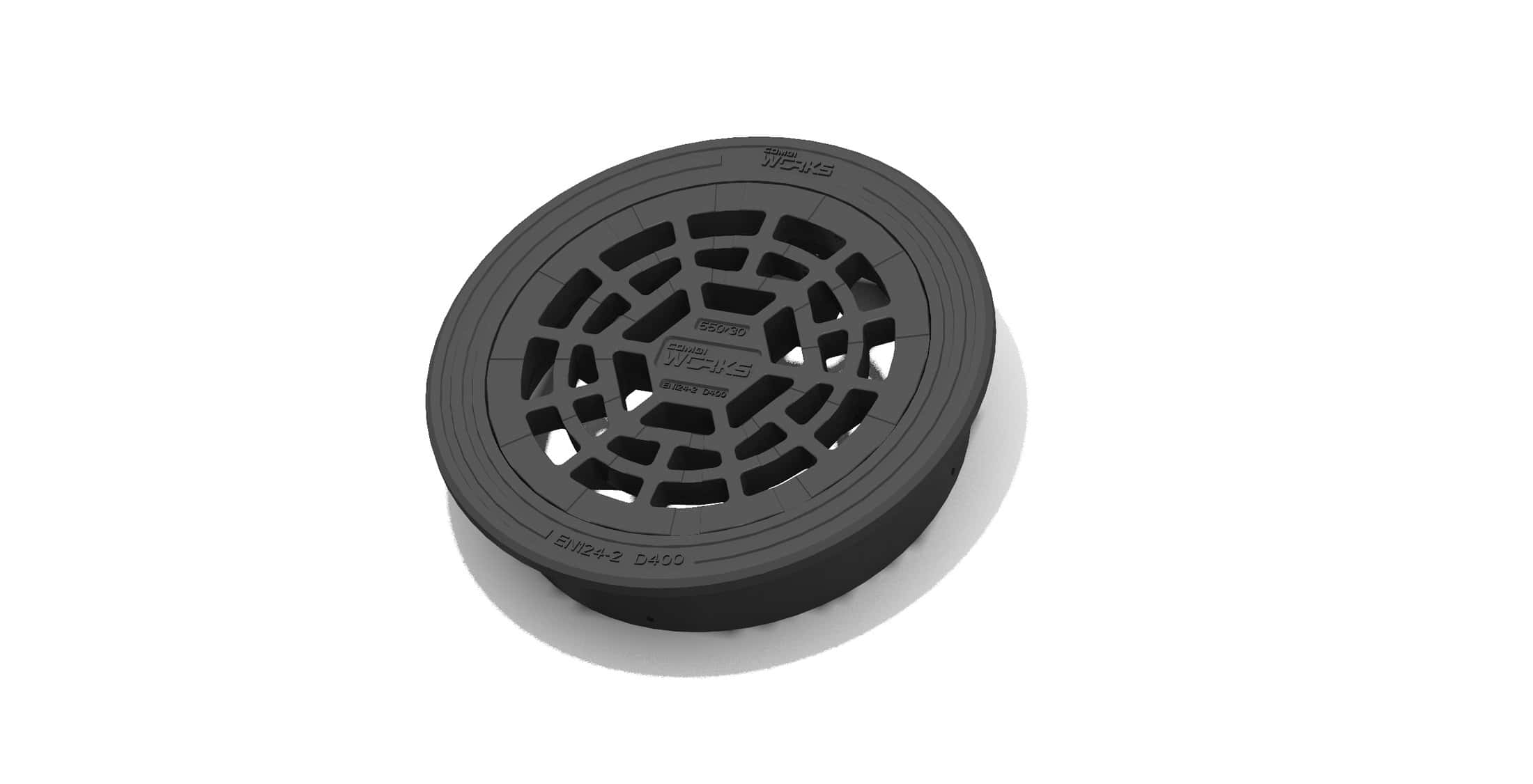 Valurauta kaivonkannet 550/30 D400 kelluva kehys ja sadevesikansi