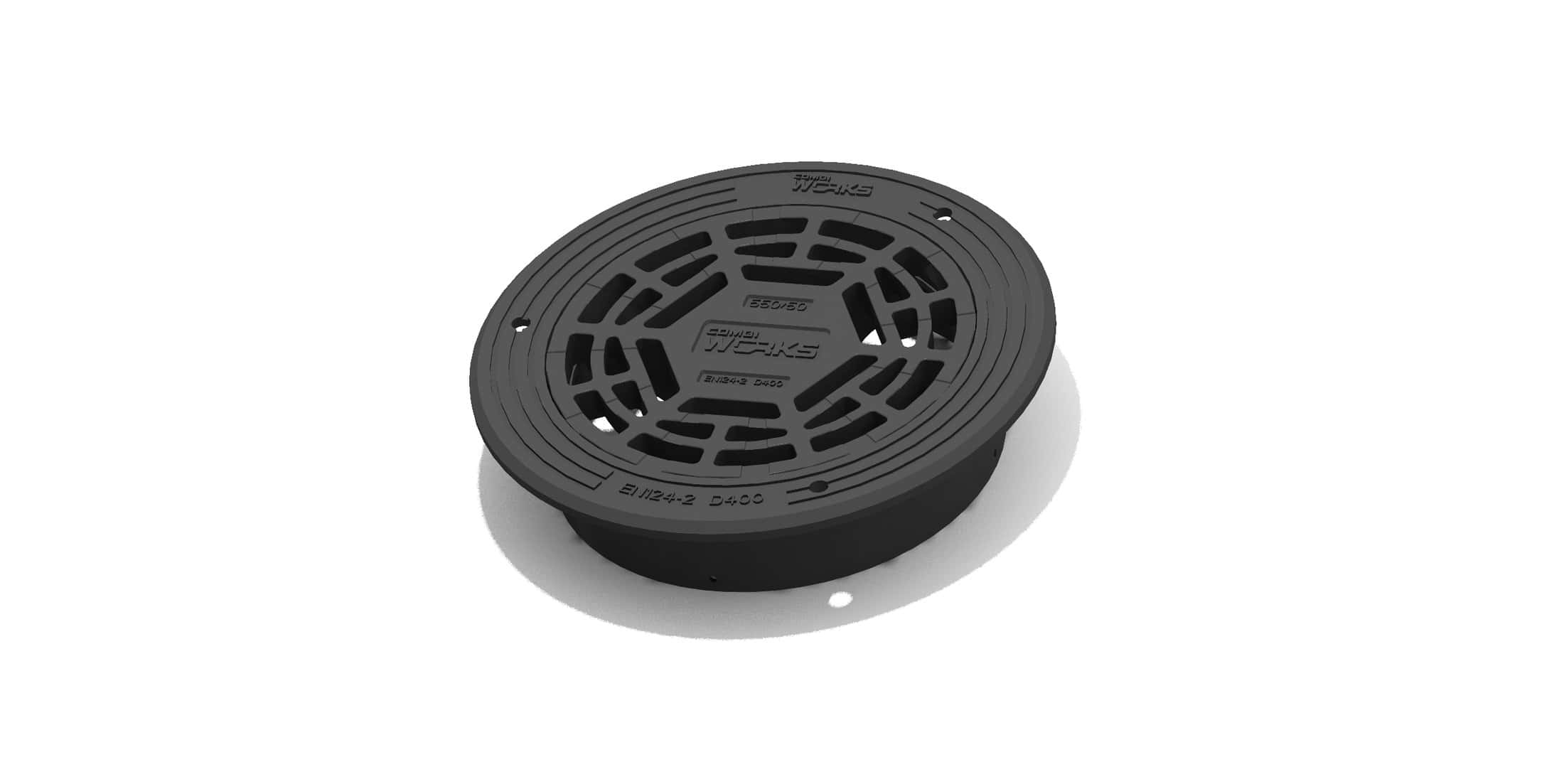 Valurauta kaivonkannet 550/50 D400 kelluva kehys ja sadevesikansi