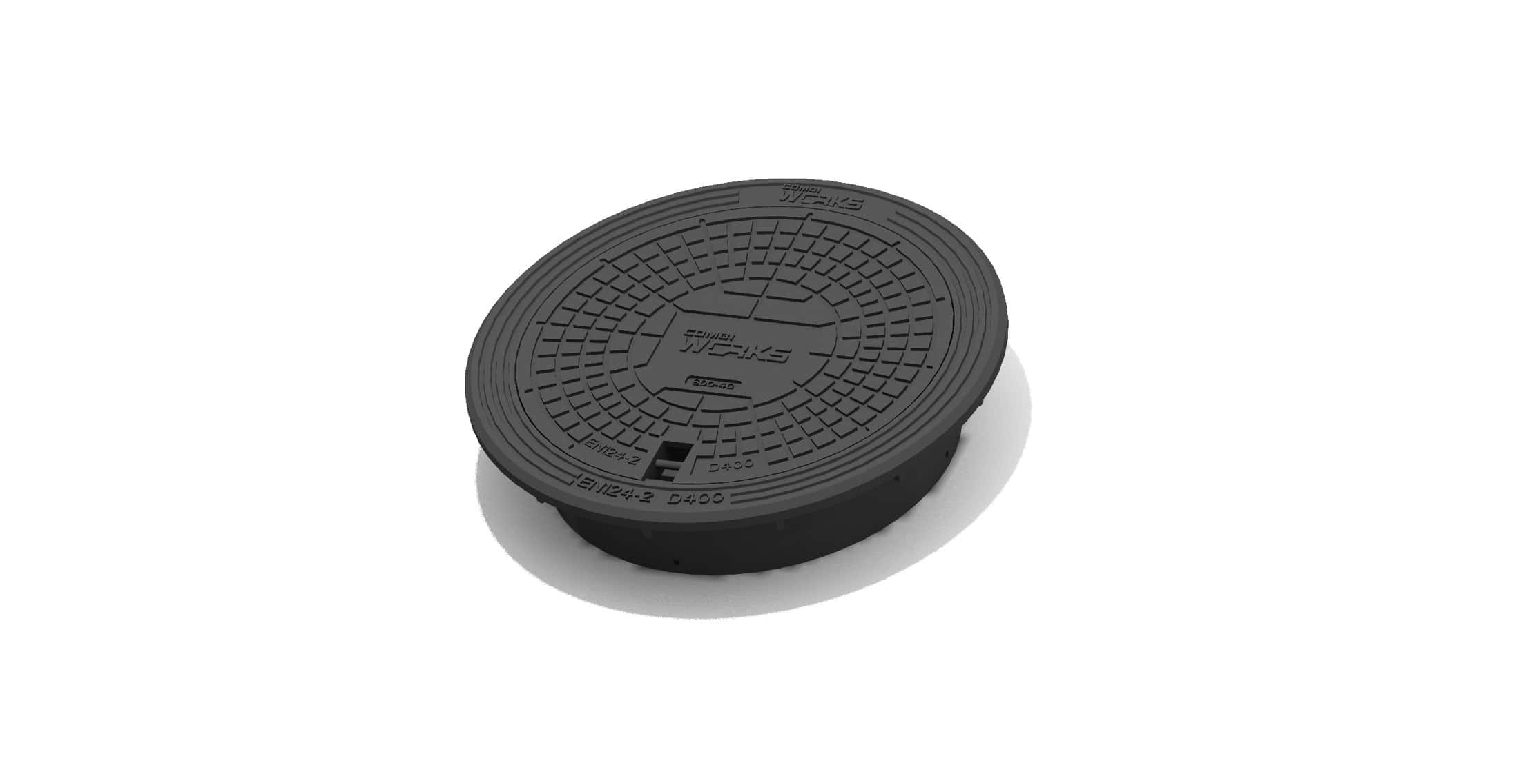 Valurauta kaivonkannet 600/40 D400 kelluva kehys ja umpikansi