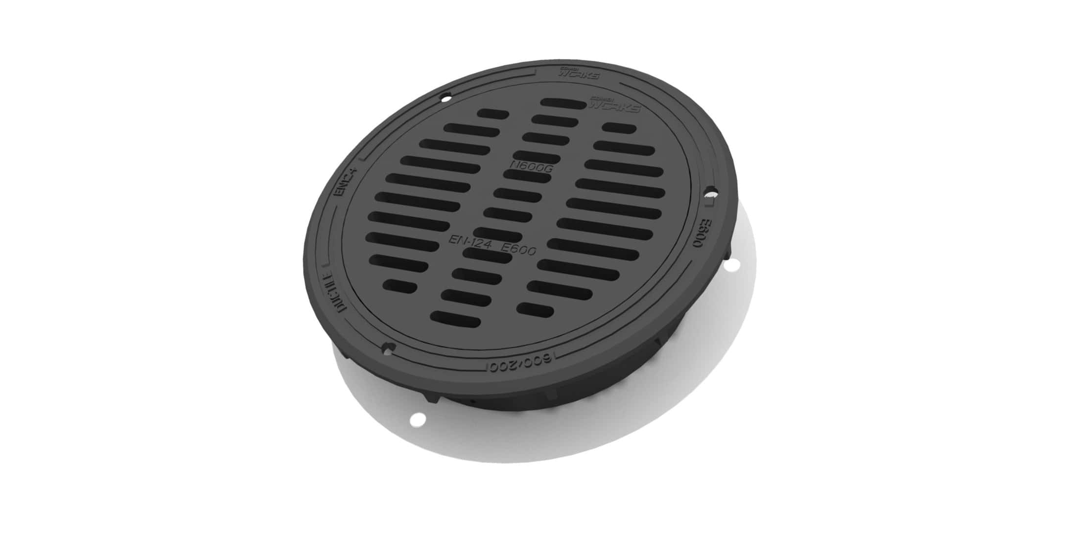 Valurauta kaivonkannet 600/40 E600 kelluva kehys ja sadevesikansi