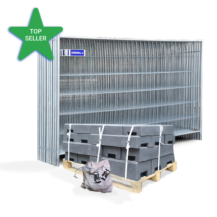 1 - Työmaa-aidat Muovijaloilla - Sisältää kaiken tarvittavan