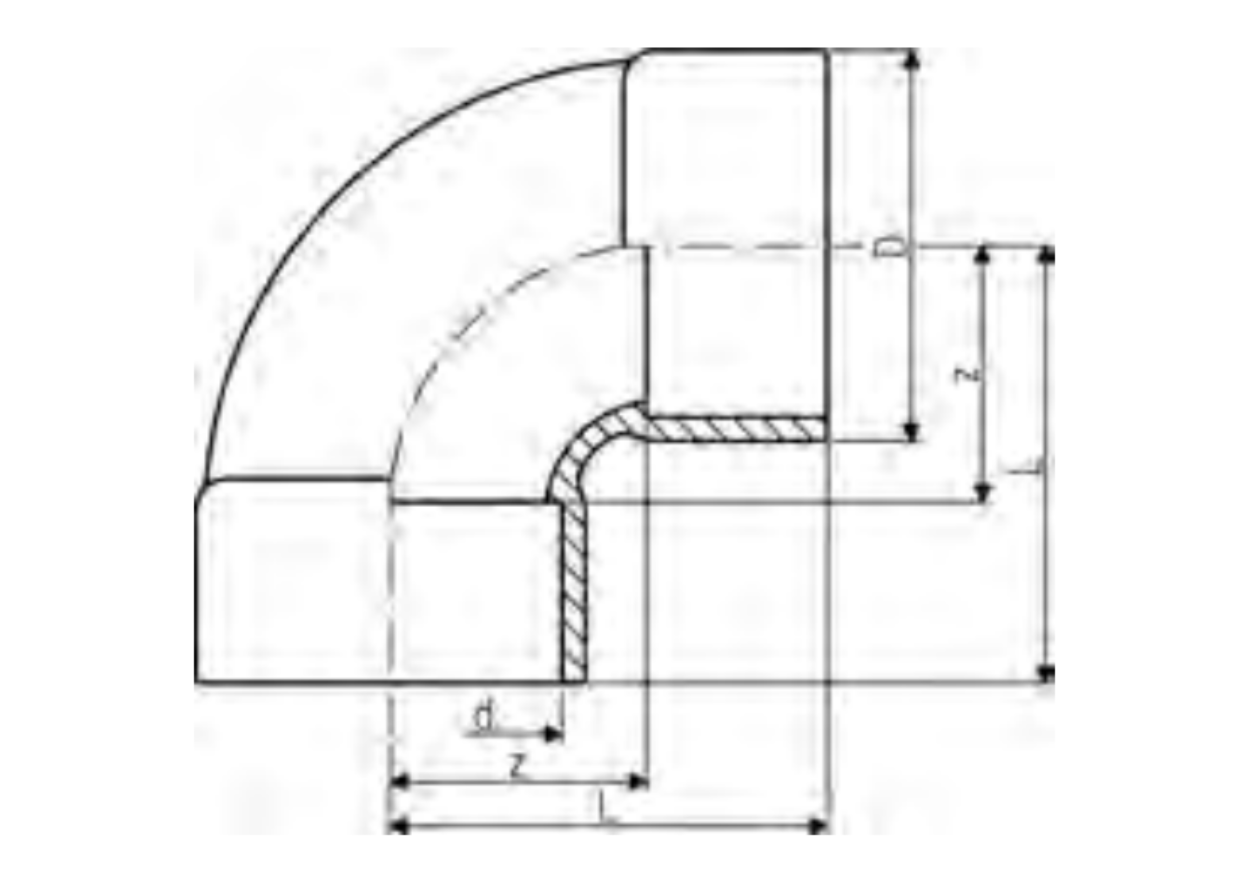 Putkenosat Käyrä 90° lyhyt PVC-U 315mm