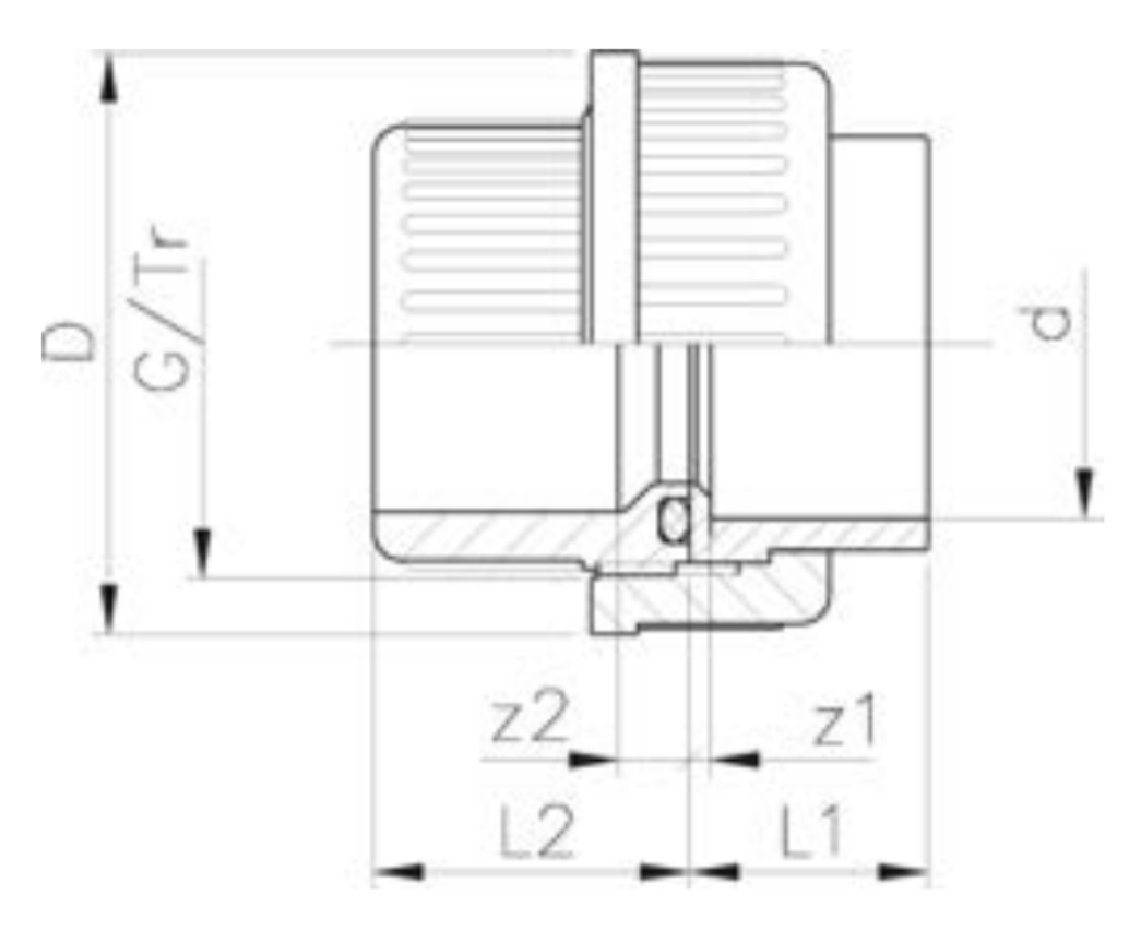 1 - Putkenosat Muunnosliitin PVC-U 20mm