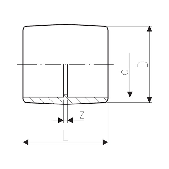 1 - Putkenosat Jatkomuhvi yhtäsuuri PVC-U 25mm