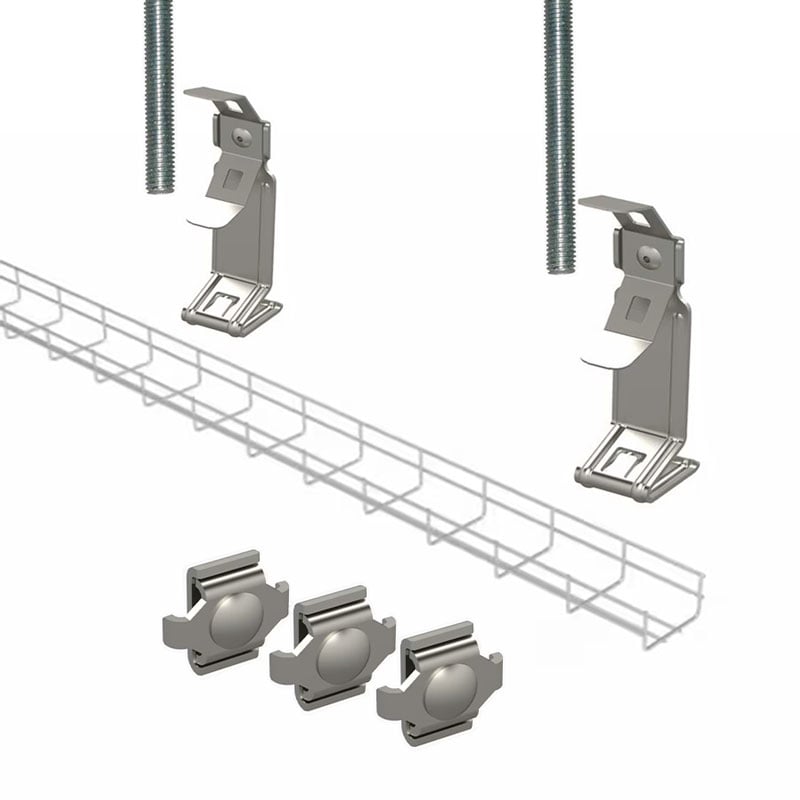 1 - Kaapelitiet Lankahylly teräs - Sisältää kaiken tarvittavan