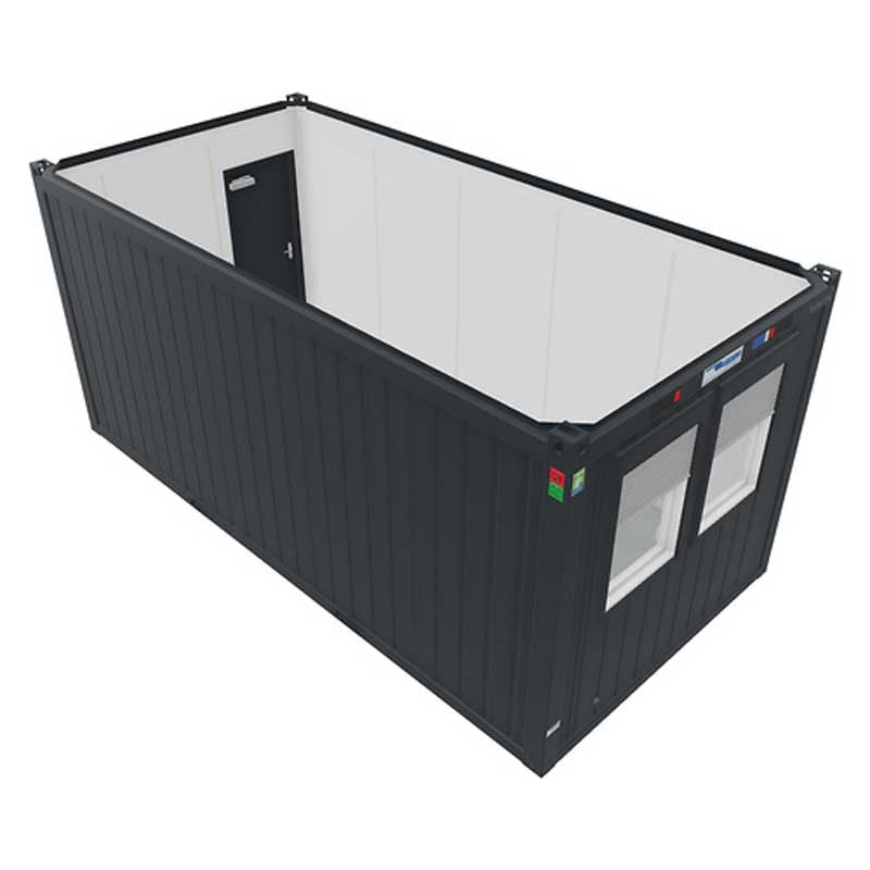 Työmaakontit 20’ XL toimistokontti classic line antrasiitinharmaa – RAL 7016