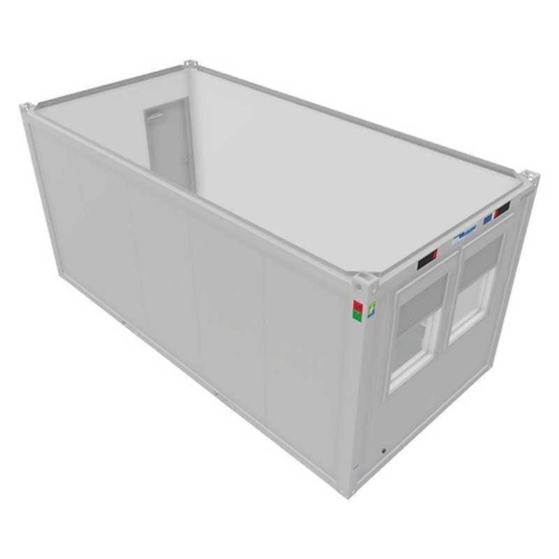 Työmaakontit 20’ XL toimistokontti classic line vaaleanharmaa – RAL 7035