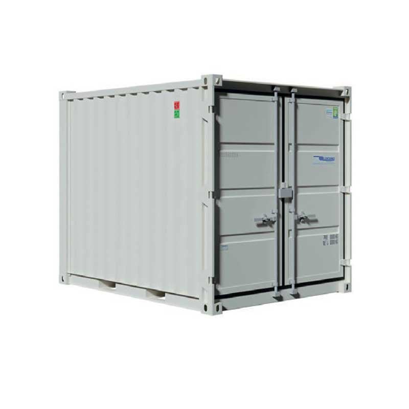 1 - Työmaakontit 10’ varastokontti vaaleanharmaa – RAL 7035