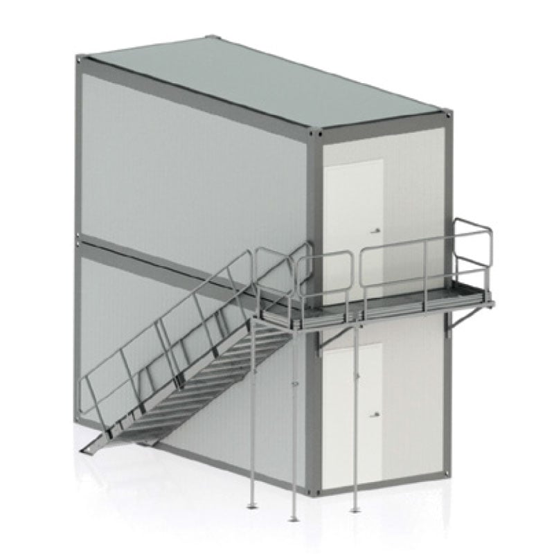 1 - Työmaakontit Konttiporras kulma korkeus 2800mm leveys 1000mm